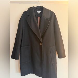 Topshop Black Wool Pea Coat